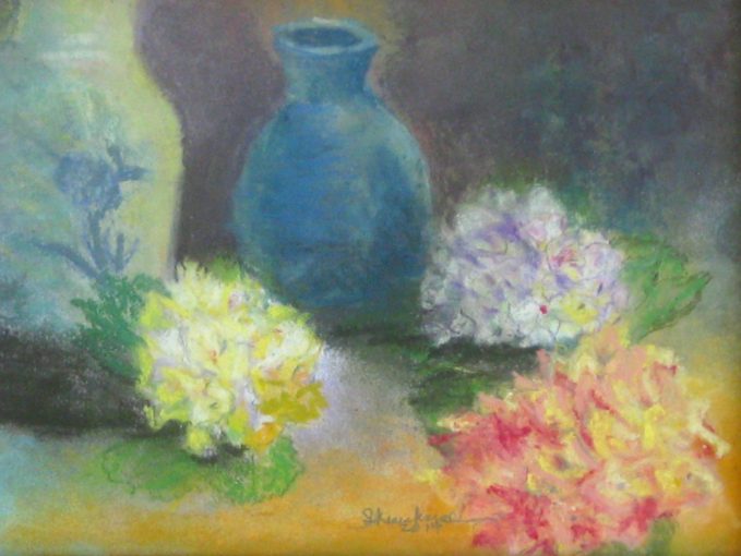 Bottles & Hydrangea Still Life Mini